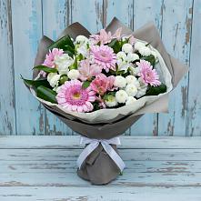 Букет цветов из:  Герберы, Альстромерии и Хризантемы #REPLACE_PRED# Коммунаре