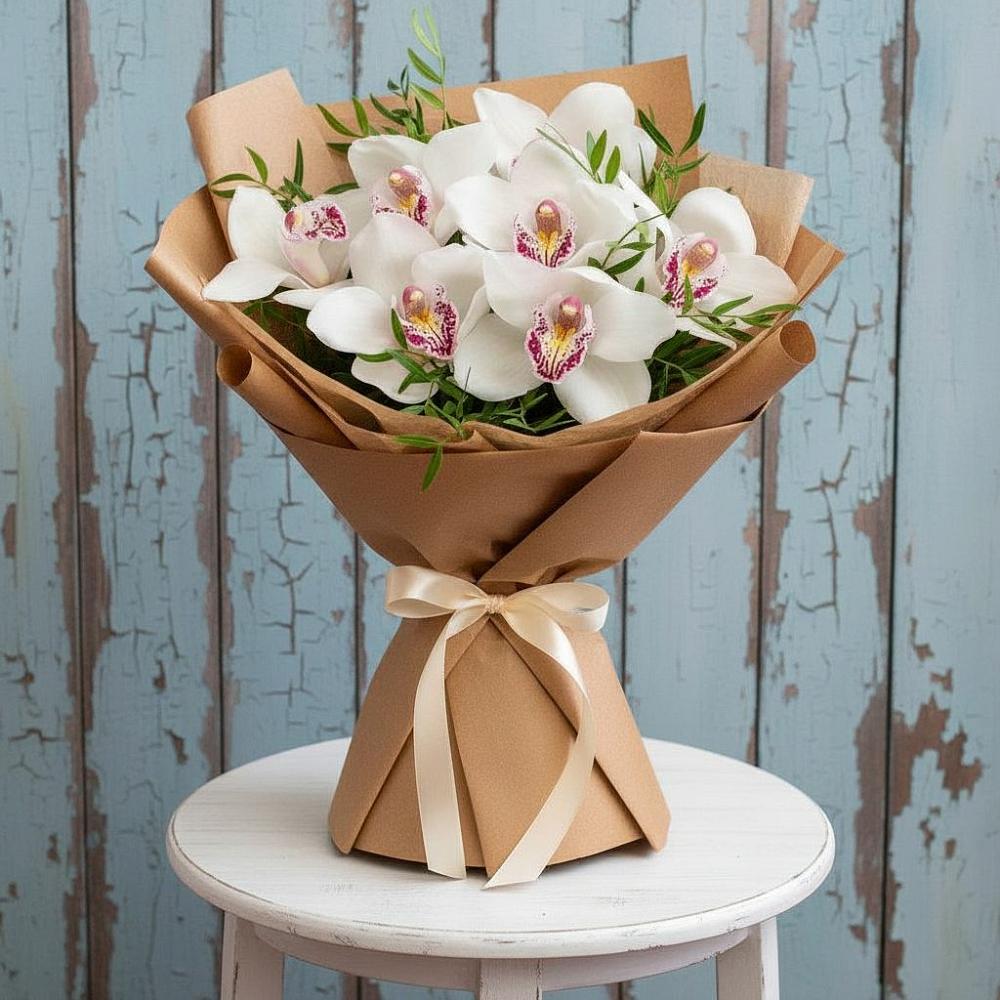 Букет цветов из: Орхидеи и Розы в Коммунаре