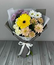 Букет цветов из:  Розы, Герберы и Хризантемы в Коммунаре