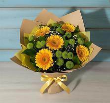 Букет цветов из:  Герберы и Хризантемы в Коммунаре