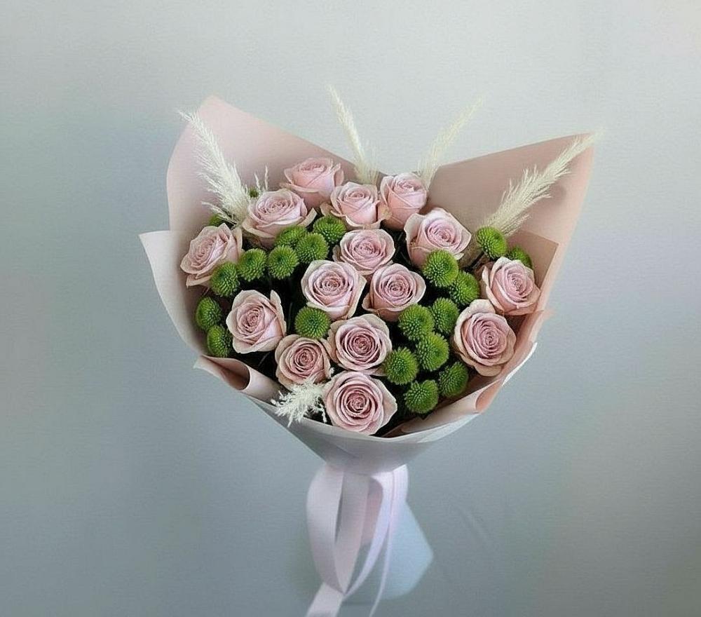 Букет цветов из: Розы и Хризантемы в Коммунаре