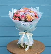 Букет цветов из:  Хризантемы и Розы в Коммунаре